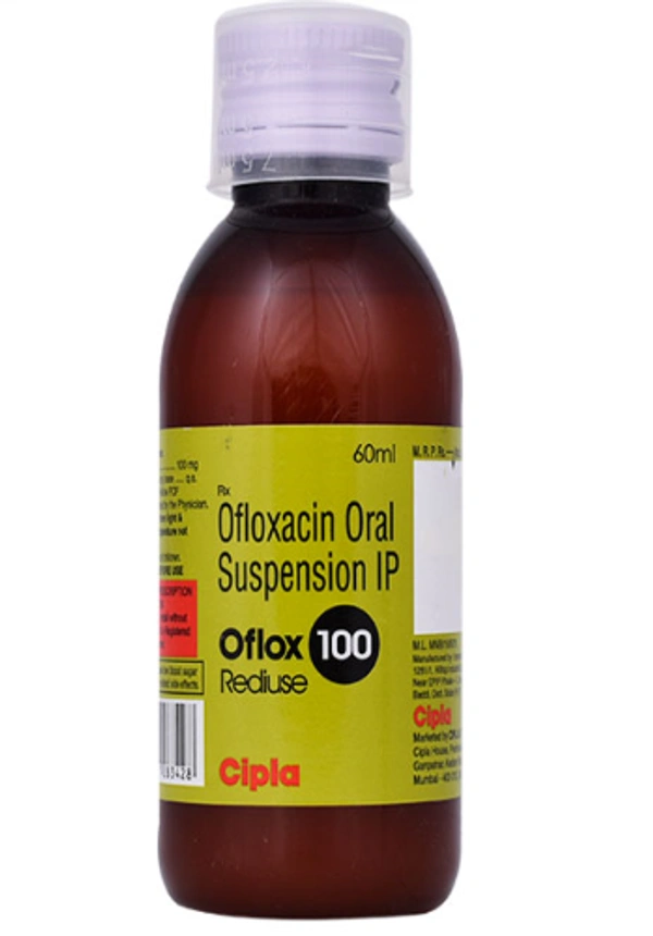 Oflox 100 Oral Suspension - 60ml, Ofloxacin (100mg/5ml)