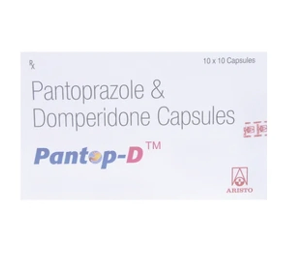 Pantop-D Capsule - 1 Strip (15 Tablets), Domperidone (10mg) + Pantoprazole (20mg)