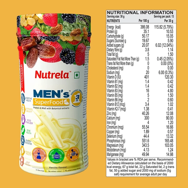 Patanjali Nutrela Men's Superfood Powder Vanilla 400gm