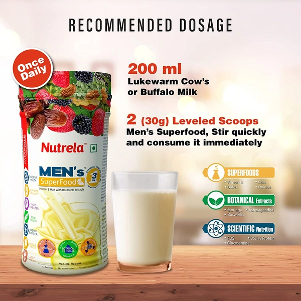 Patanjali Nutrela Men's Superfood Powder Vanilla 400gm