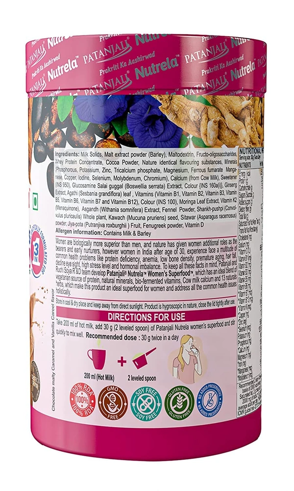 Patanjali, Women Care Patanjali Nutrela Women's Superfood - Health Supplement With Minerals & Vitamins (400gm)