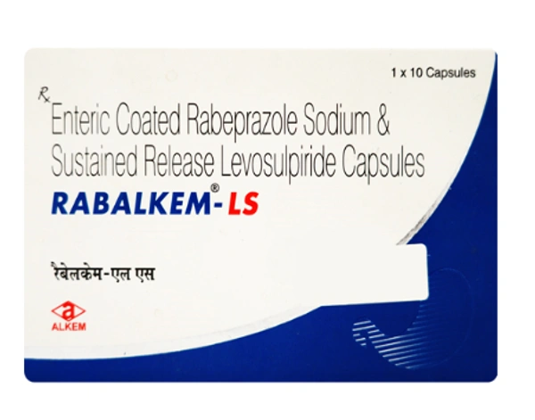 Rabalkem LS 75mg/20mg Capsule - 1 Strip (10 Tablets), Levosulpiride (75mg) + Rabeprazole (20mg)