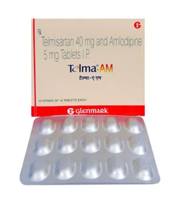 Telma-AM Tablet - 1 STRIP (15 Tablets), Telmisartan (40mg) + Amlodipine (5mg)