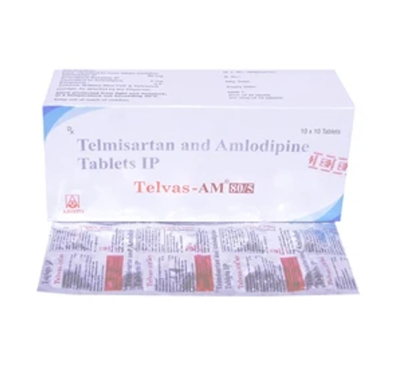 Telvas-AM Tablet - 1 STRIP (15 Tablets), Telmisartan (40mg) + Amlodipine (5mg)