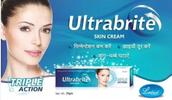 Ultrabrite Cream - 25gm, Hydroquinone (2% w/w) + Mometasone (0.1% w/w) + Tretinoin (0.025% w/w)