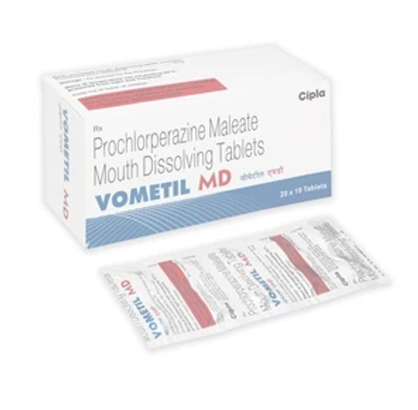 Vometil 5mg Tablet MD - 1 Strip (10 Tablets), Prochlorperazine (5mg)