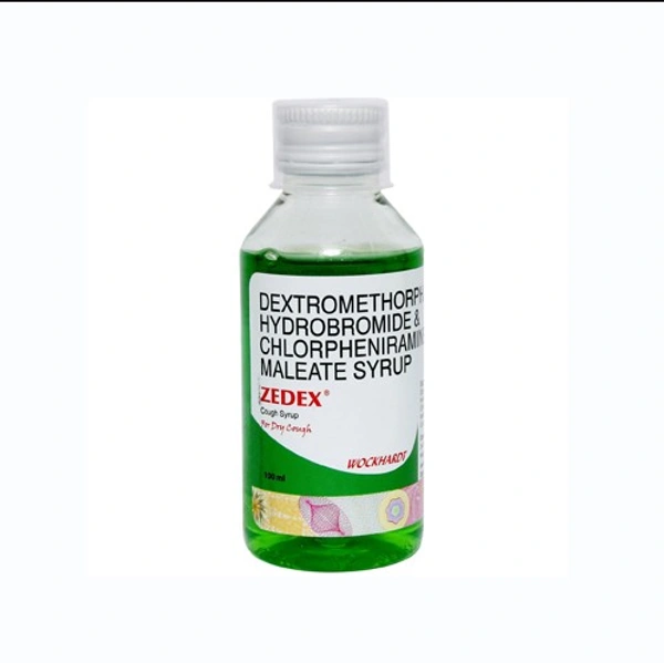 Zedex Cough Syrup - Chlorpheniramine Maleate (2mg) + Dextromethorphan Hydrobromide (10mg)