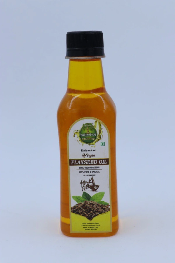 KALYANKARI FLAXSEED EXTRA Virgin Oil, 250ML, 100% Pure and Natural, Alsi Oil for Cooking, Salad, and Culinary Use, Rich in Omega-3, - 250 ML
