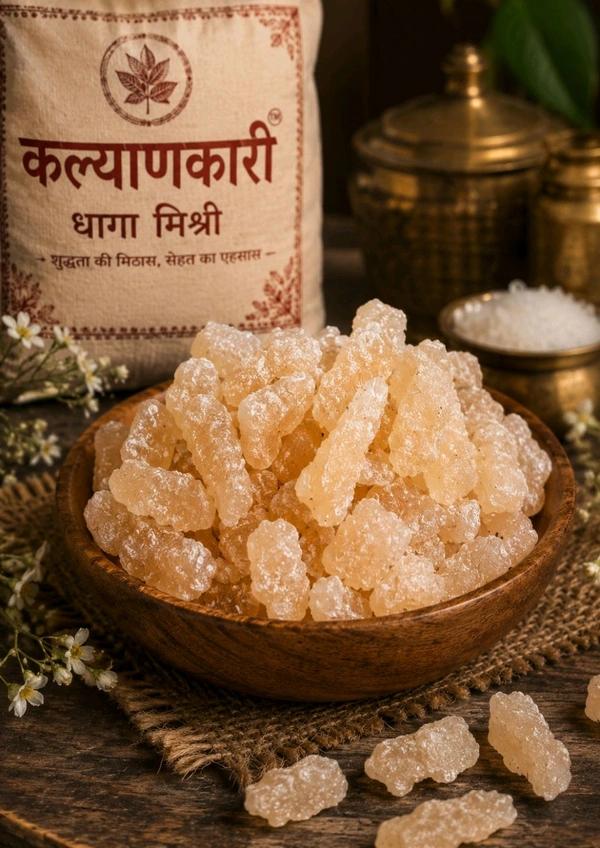 Kalyankari Premium Dhaga Mishri | Natural Thread Mishri | Rock Sugar Crystals | Traditional Sweetener | 200g