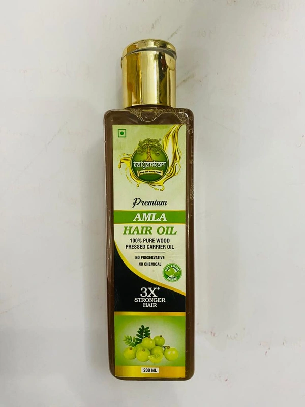KALYANKARI Amla Hair Oil -200 ML Amla Hair Oil 100% Pure & NATURAL WOOD Pressed For Hair Growth, Grey Hair, Scalp Nourishment Virgin Amla Oil for Men & Women NATURAL Hair Care Non-Sticky & Lightweight