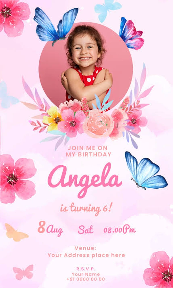 Butterfly Theme Video Invitation 