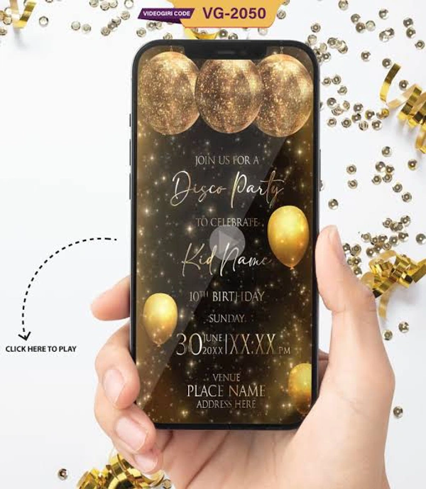 Golden Theme Video Invitation 
