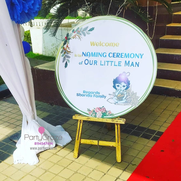 Round Welcome Board Rental 