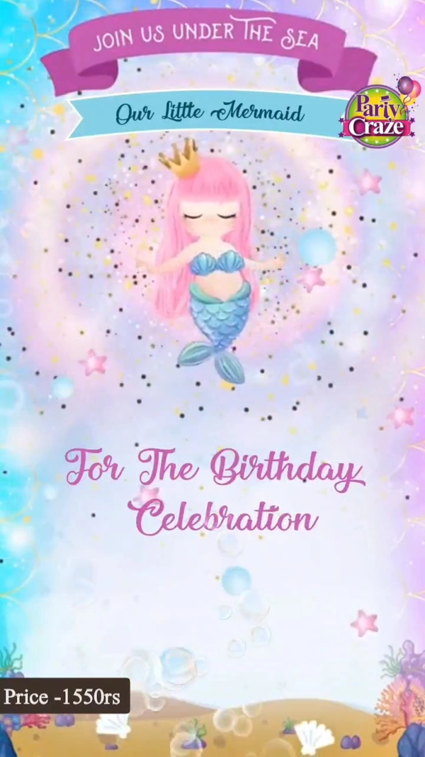 Mermaid Theme Video Invitations 