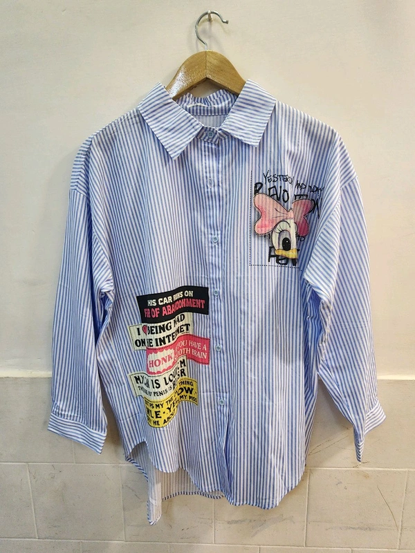132636 Beautiful Shirt With Bold Cartoon Print - Free Size L To XXXL
