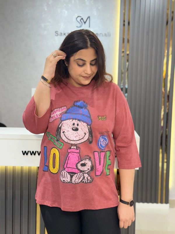132203 Beautiful Cartoon Print Tees