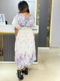 132042 Beautiful Cotton Dress With V Neck