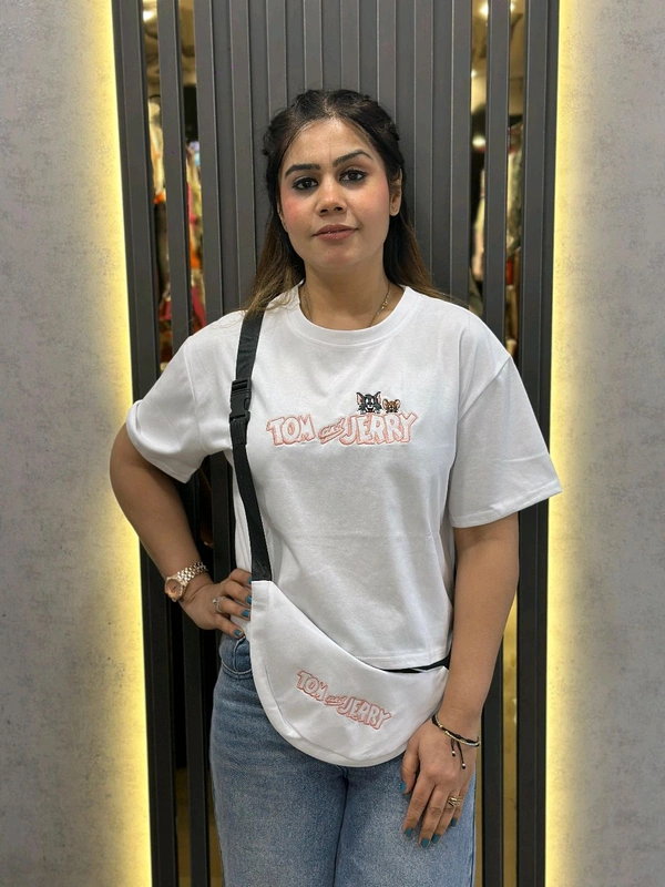 131625 Beautiful Crop T-Shirt With Bag