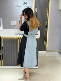 132189 Beautiful Denim Dress With Belt