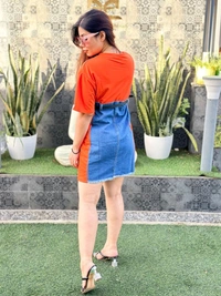 131223 Beautiful Denim TSHIRT With Belt