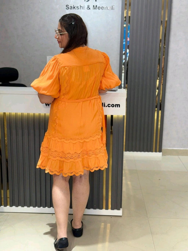 132153 Beautiful Dress With Inner And Belt