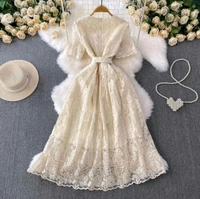 132003 Beautiful Dress With Pearl Detailing