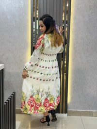 132224 Beautiful Floral Dress With Smokey Design