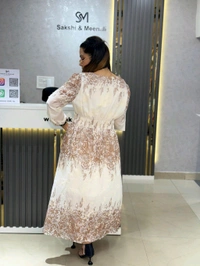 132224 Beautiful Floral Dress With Smokey Design