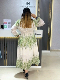 132224 Beautiful Floral Dress With Smokey Design