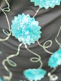 131178 Beautiful Net Dress With 3D Flowers