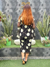 131178 Beautiful Net Dress With 3D Flowers