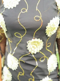 131178 Beautiful Net Dress With 3D Flowers