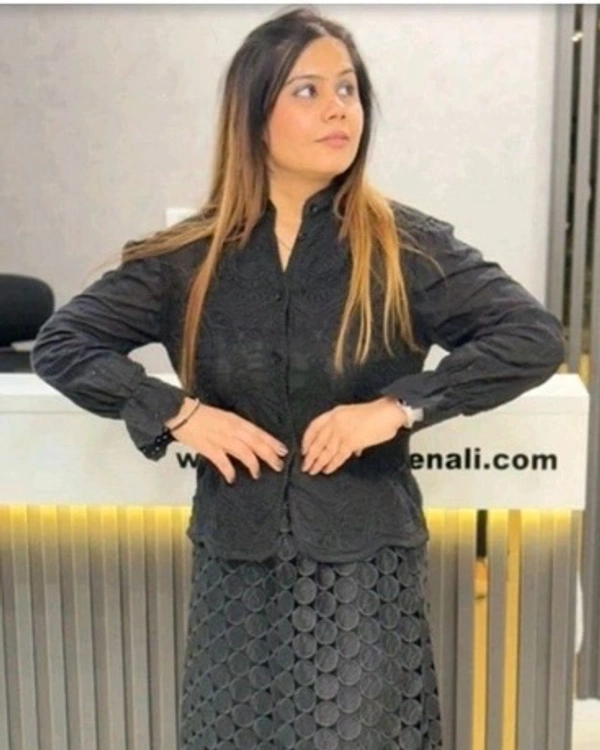 132183 Beautiful Self Embroidered Shirt