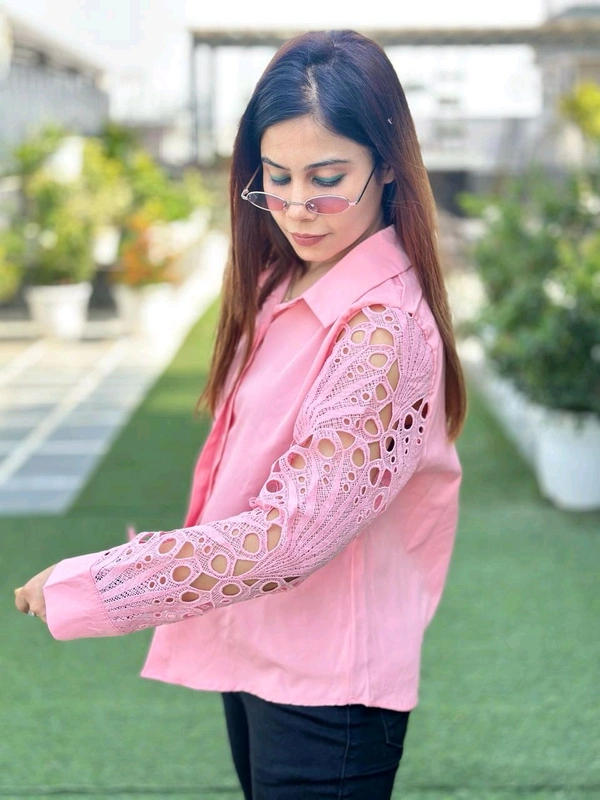 132241 Beautiful Shirt Lace Detailing Selves