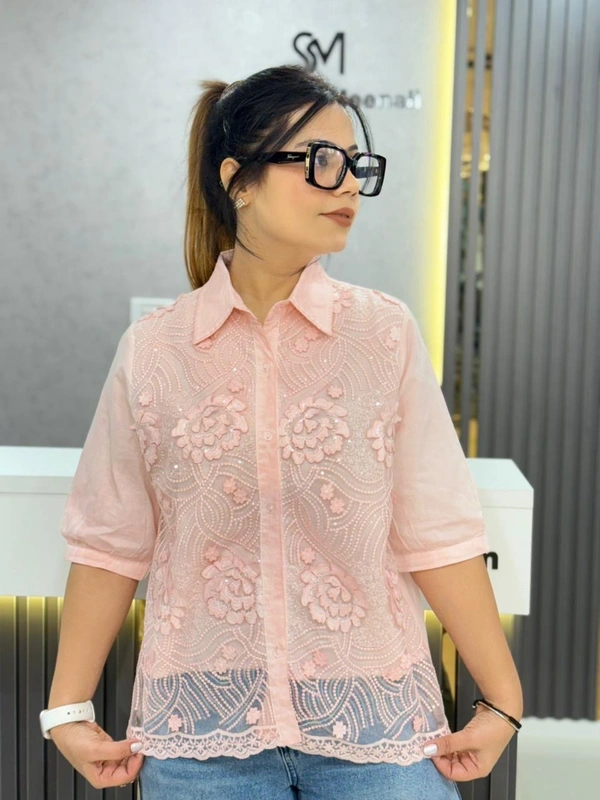 131908 Beautiful Shirt With 3D Flower