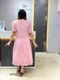 132005 Beautiful Skirt Top With Pearl Detailing