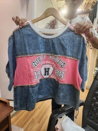 132235 Beautiful Top With Denim Touch
