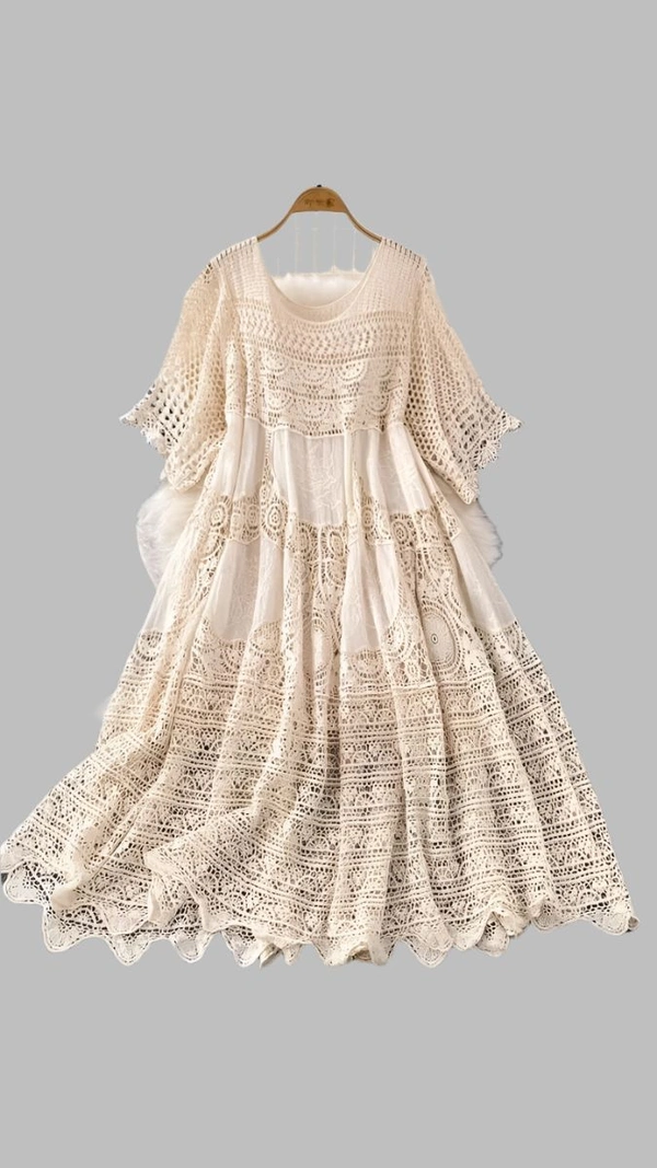 131787 Boho Breeze Crochet Maxi Dress