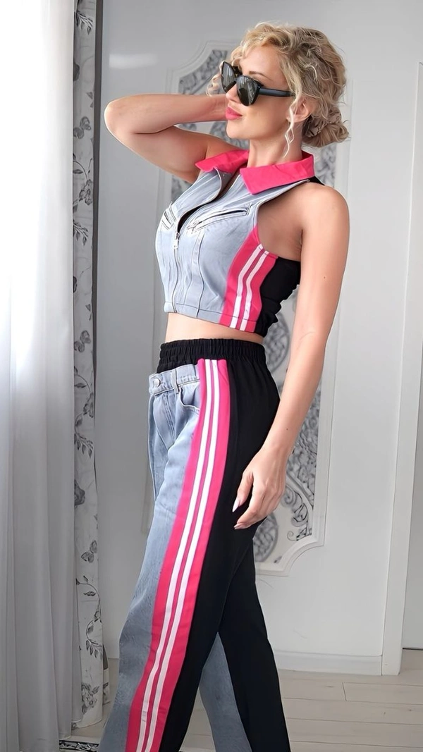 131795 Denim Fusion Sporty Cord Set