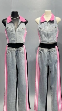 131795 Denim Fusion Sporty Cord Set