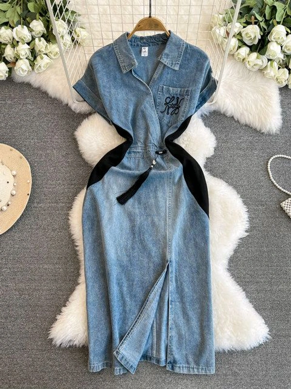 132058 Elegant Denim Dress