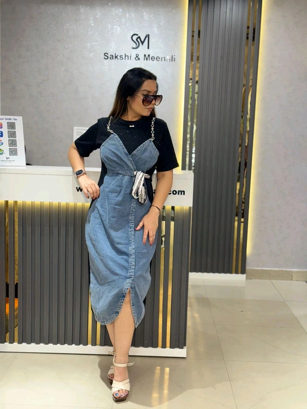 132150 Elegant Denim Dress