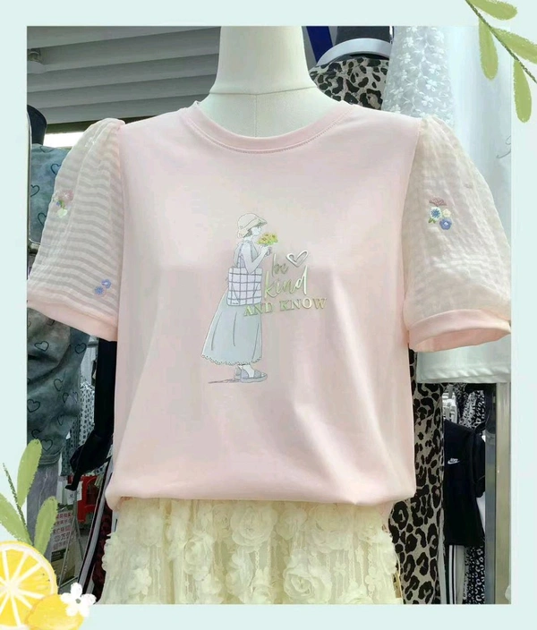 131898 Elegant Tees With Embroidered Selves