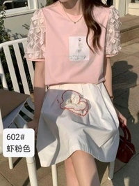 131898 Elegant Tees With Embroidered Selves