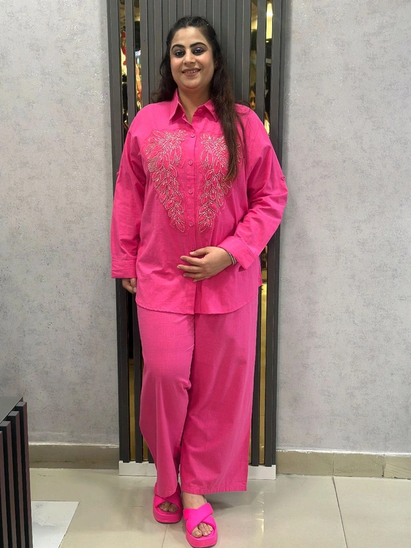 131500 Embroidered Button-Down Cordset – Elegant & Chic