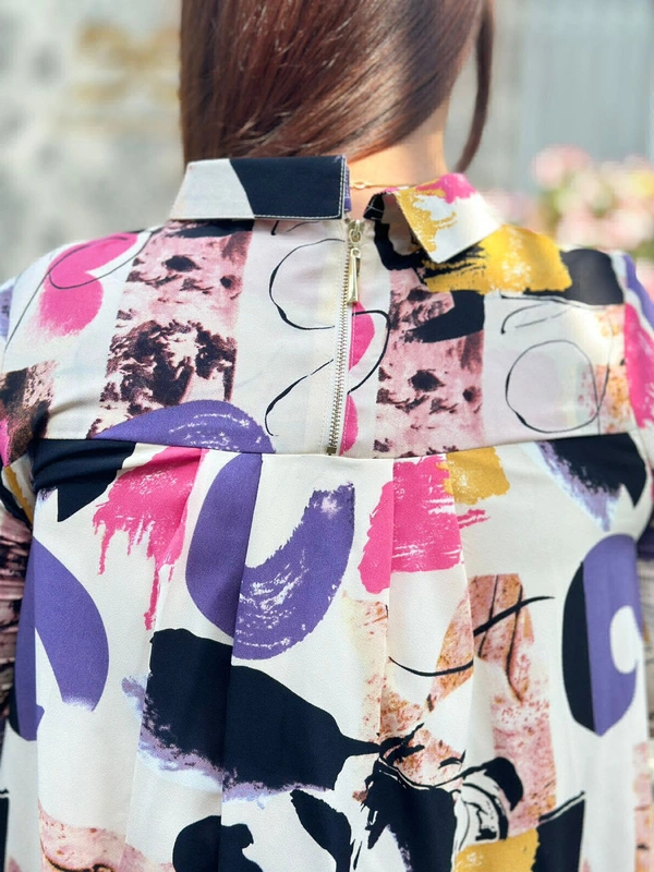 131128 Geometric Printed Updown Down Top