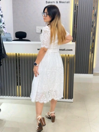 131865 Lace Dress With Pearl Detailing