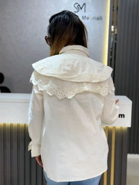 132147 Pastel Charm: Statement Collar Shirt
