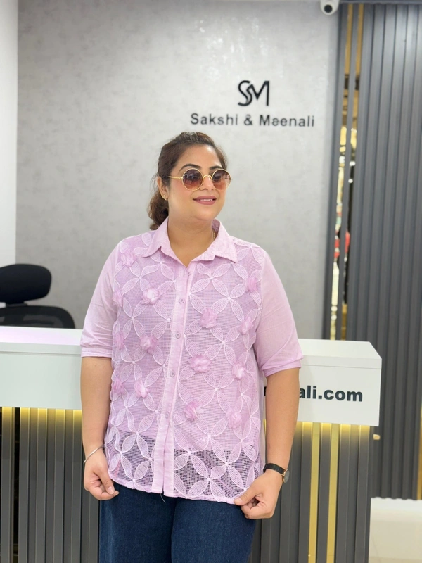 131860 Pastel Floral Lace Shirts – Lightweight & Elegant Summer Wear