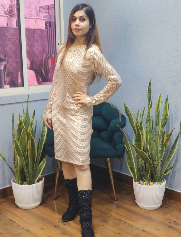 131137 Sequins Party Body Fit Dress